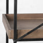 88" Black And Brown Iron and Wood Five Tier Bookcase