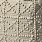 18" Ivory Wool Knubby Geometric Cube Pouf Ottoman