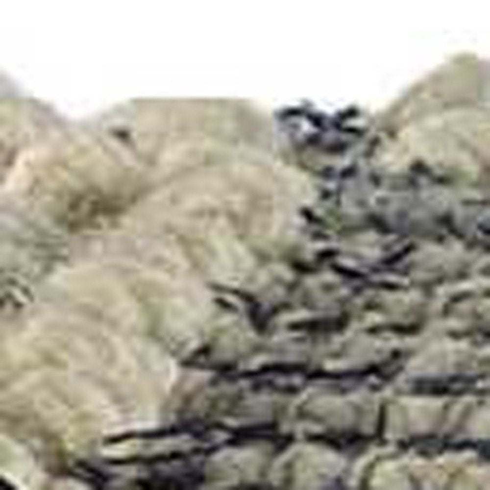 18" Blue Geometric Pouf Ottoman