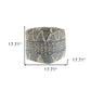 18" Blue Geometric Pouf Ottoman