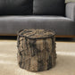 20" Jute Cylinder Geometric Pouf Ottoman