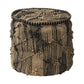 20" Jute Cylinder Geometric Pouf Ottoman