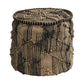 20" Jute Cylinder Geometric Pouf Ottoman