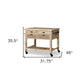 32" Natural Solid Wood Rolling Kitchen Island With Storage