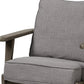 31" Gray and Brown Fabric Lounge Chair