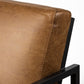 32" Brown and Black Faux Leather Distressed Arm Chair