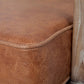 24" Beige and Brown Leather Arm Chair