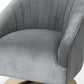 29" Gray and Copper Velvet Lounge Chair