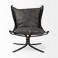 28" Black Distressed Wingback Chair