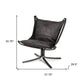 28" Black Distressed Wingback Chair