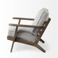 31" Light Gray and Brown Fabric Lounge Chair