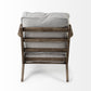 31" Light Gray and Brown Fabric Lounge Chair