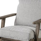 31" Light Gray and Brown Fabric Lounge Chair