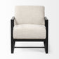 32" Cream and Black Fabric Arm Chair