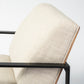 32" Cream and Black Fabric Arm Chair