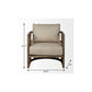30" Cream and Brown Fabric Arm Chair