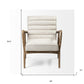 28" Cream and Brown Fabric Lounge Chair