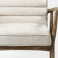 28" Cream and Brown Fabric Lounge Chair