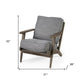 31" Gray and Brown Fabric Cushions And Wood Lounge Chair