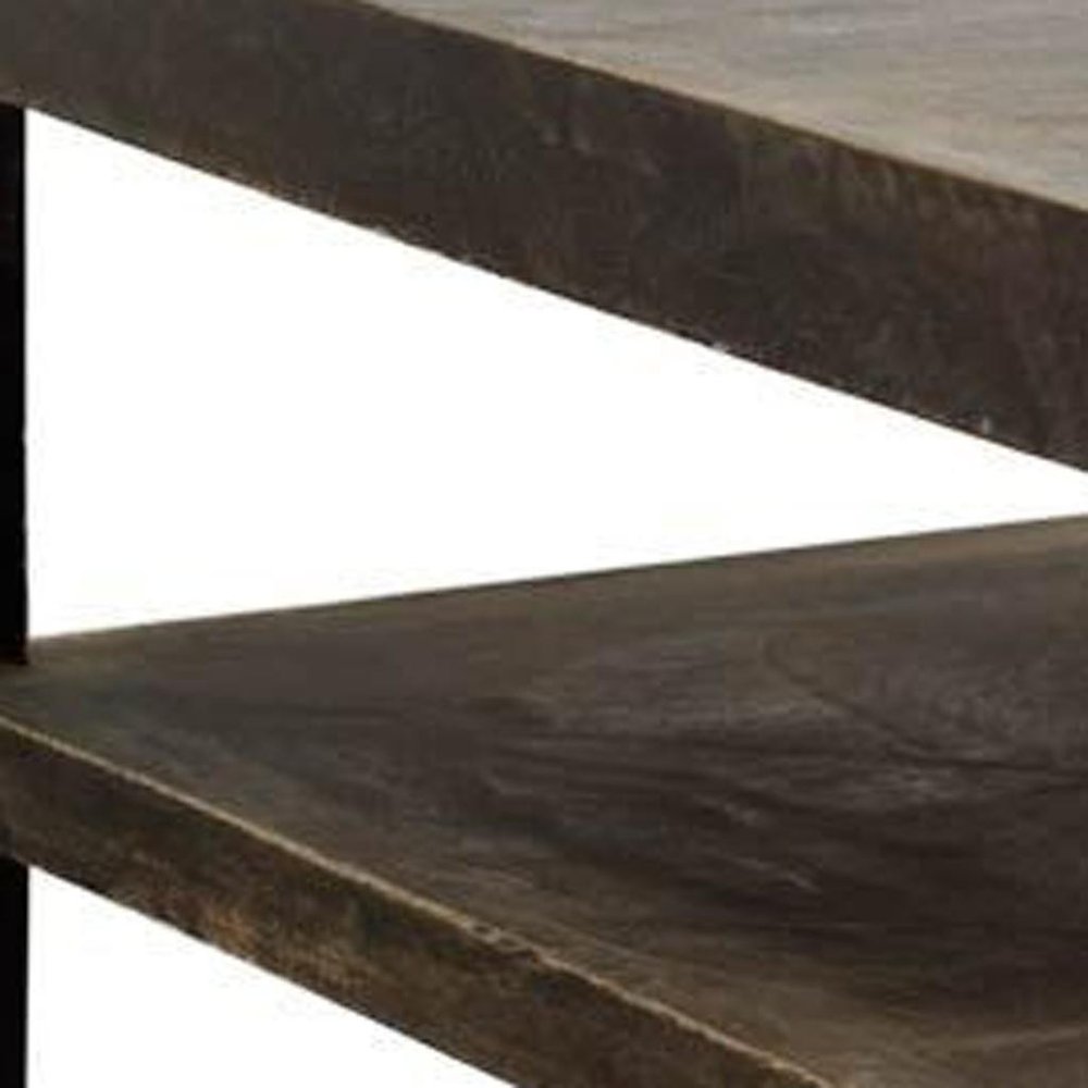 22" Brown Solid Wood Square End Table