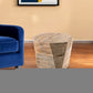 20" Brown Distressed Solid Wood Hexagonal Top Table