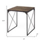 23" Brown Solid Wood Square End Table
