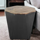 21" Black Solid Wood End Table