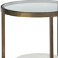 24" White Glass Round End Table