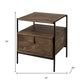 24" Brown Solid Wood Square End Table