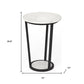 21" Black And White Marble Round End Table