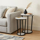 25" Black And White Marble End Table