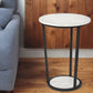 25" Black And White Marble End Table