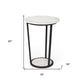 25" Black And White Marble End Table