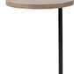 15" Natural and Black Solid Wood and Metal