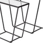 10" Clear Glass and Metal Frame Console Table