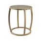 26" Brown And Clear Glass Round End Table