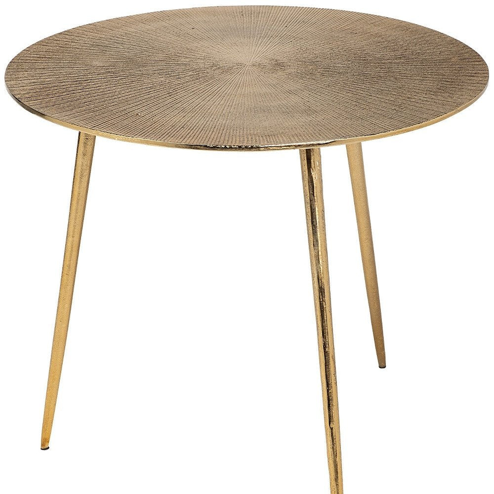 21" Gold Metal Round End Table