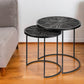 Set of Two 20" Black Round End Table