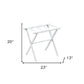 Hotel White Finish Wood Folding Luggage Rack With White Straps
