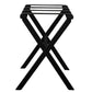 Hotel Black Finish Wood Folding Luggage Rack With Black Straps