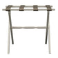 Hotel Ivory Finish Wood Folding Luggage Rack With Tan Straps