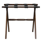 Hotel Dark Walnut Finish Wood Folding Luggage Rack With Black Straps