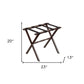 Hotel Dark Walnut Finish Wood Folding Luggage Rack With Black Straps