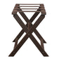 Earth Friendly Brown Folding Luggage Rack With Brown Straps