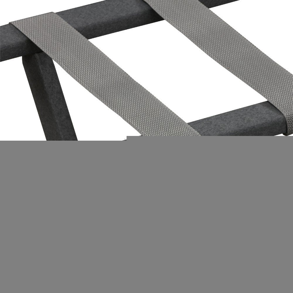 Earth Friendly Dark Gray Folding Luggage Rack With Gray Straps