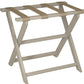 Earth Friendly Taupe Folding Luggage Rack With Dark Tan Straps