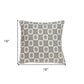 16" Gray Cotton Throw Pillow
