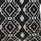 Jet Black And White Geo Throw Pillow