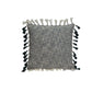 20" Slate Gray Abstract Cotton Throw Pillow With Tassels