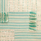 20" Beige And Mint Green Cotton Throw Pillow with Tassels And Texture